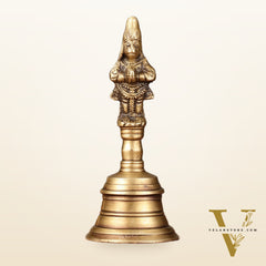Antique Brass Lord Hanuman Temple Hand Bell for Pooja | Height 5.5 inch