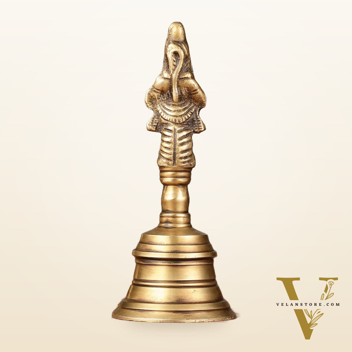 Antique Brass Lord Hanuman Temple Hand Bell for Pooja | Height 5.5 inch