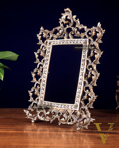 Antique Brass Photo Frame – Wall Hanging & Tabletop with Adjustable Stand