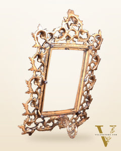 Antique Brass Photo Frame – Wall Hanging & Tabletop with Adjustable Stand