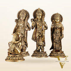Antique Brass Ram Darbar Idols Set 16" - Finely Crafted