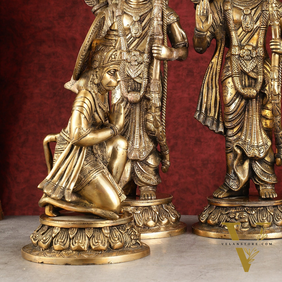 Antique Brass Ram Darbar Idols Set 16" - Finely Crafted