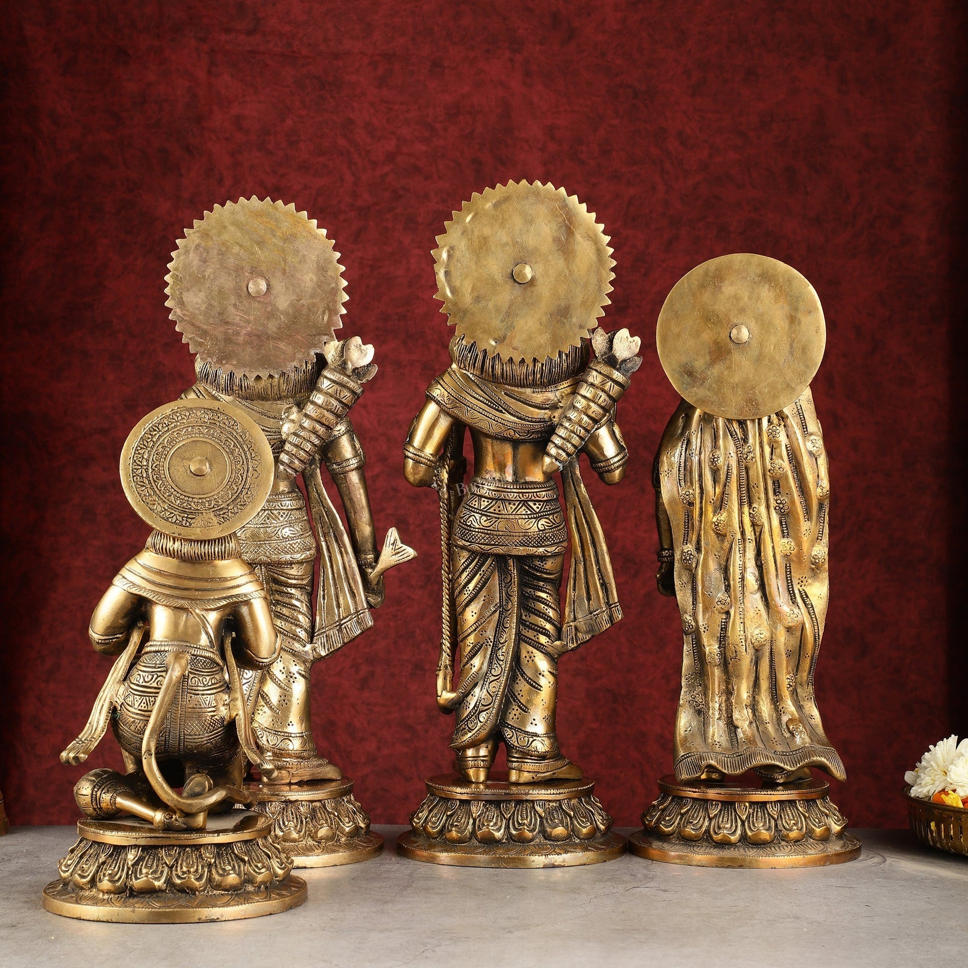 Antique Brass Ram Darbar Idols Set 16" - Finely Crafted