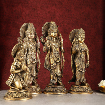 Antique Brass Ram Darbar Idols Set 16" - Finely Crafted