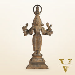Antique Brass Standing Lord Panchmukhi Hanuman Statue 22 inch