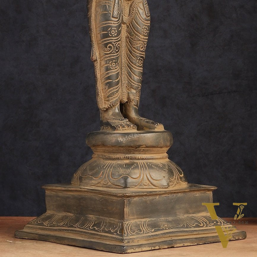 Antique Brass Standing Lord Panchmukhi Hanuman Statue 22 inch
