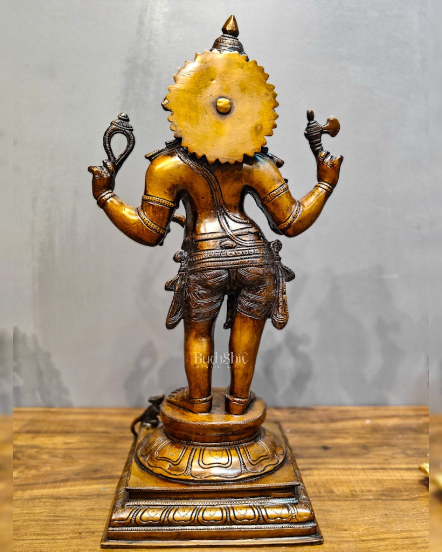 Antique Bronze Finish Brass Standing Lord Ganesha Statue - 20 "