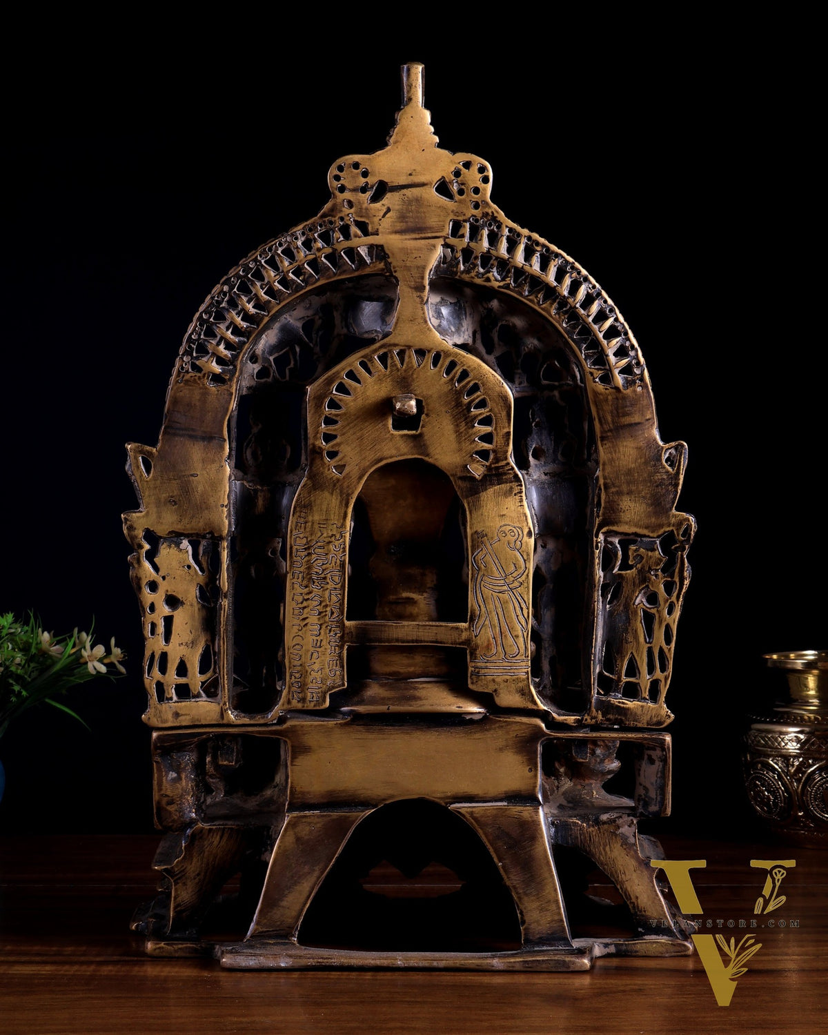 Antique Bronze Mahavir Ji with Jain Tirthankaras | Rustic Handcrafted Sculpture 16 inch