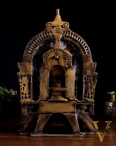 Antique Bronze Mahavir Ji with Jain Tirthankaras | Rustic Handcrafted Sculpture 16 inch