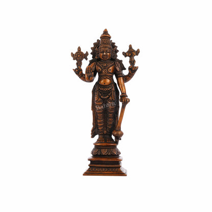 Antique Bronze Touch Brass Standing Vishnu Idol - 8