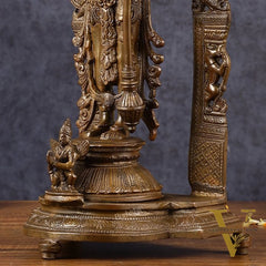 Antique Chola Style Pure Brass Lord Vishnu Statue with Garuda | 16 inches