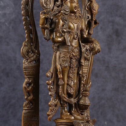 Antique Chola Style Pure Brass Lord Vishnu Statue with Garuda | 16 inches