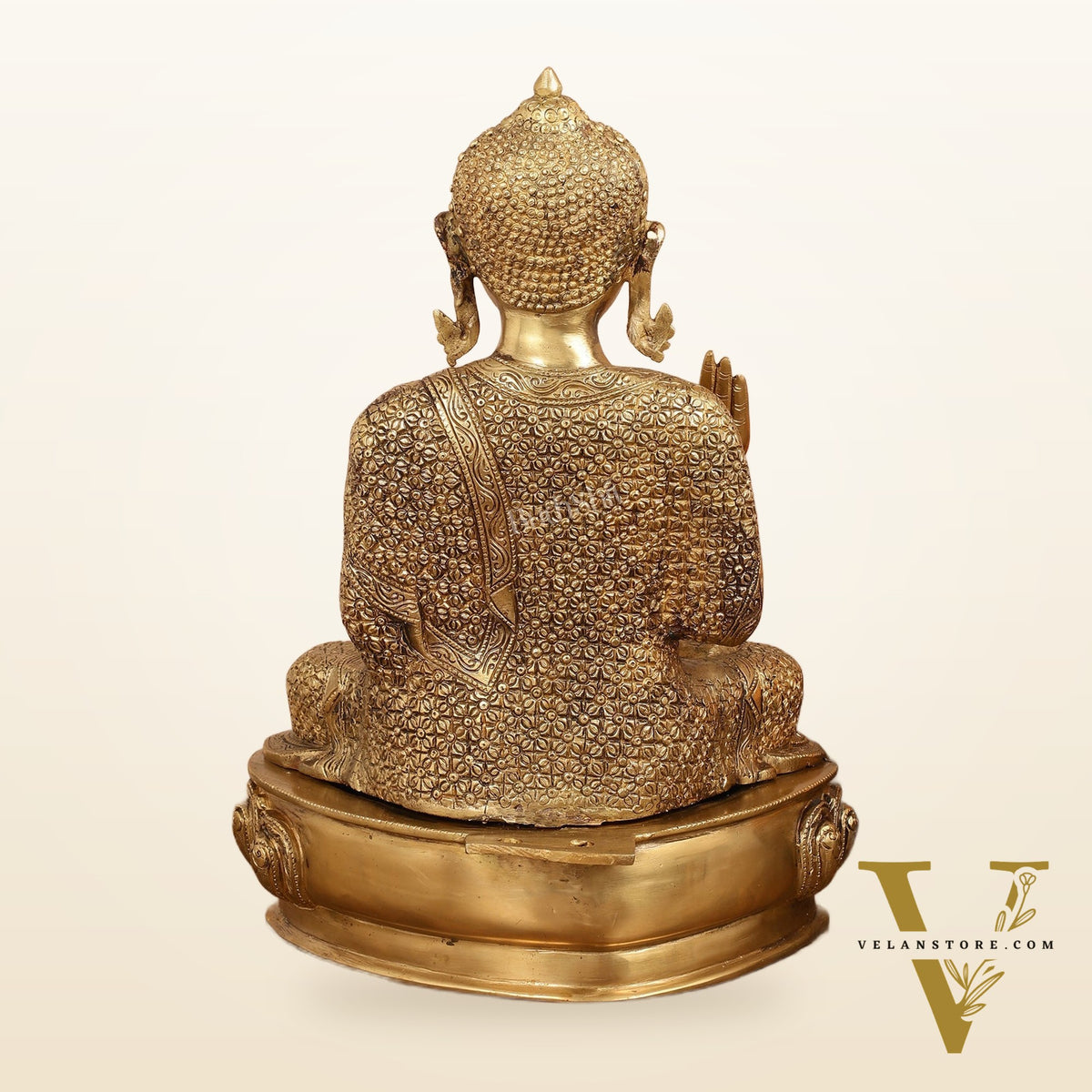 Antique Finish Brass Buddha Idol - 15"