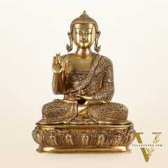 Antique Finish Brass Buddha Idol - 15"