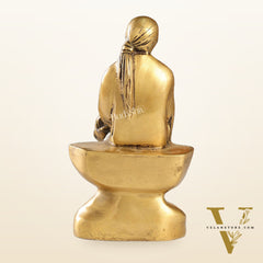 Antique Finish Brass Sai Baba Statue | 9" Height