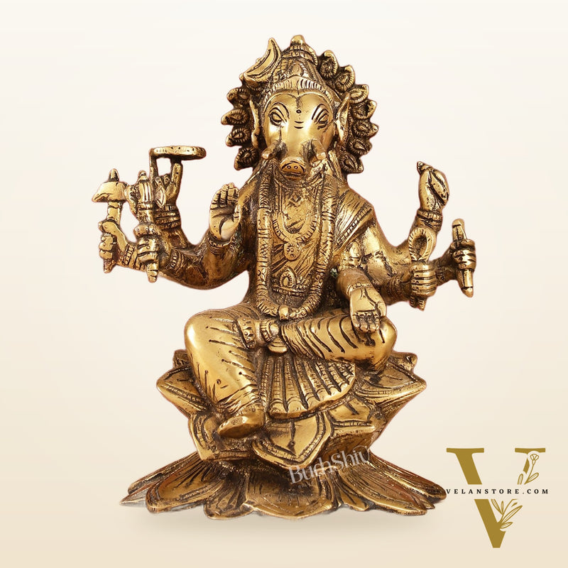 Antique Finish Brass Varahi Amman Idol | Height 9 inch