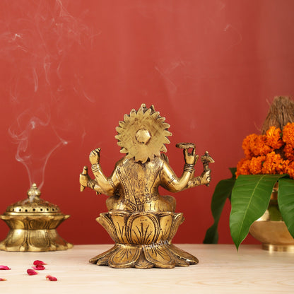 Antique Finish Brass Varahi Amman Idol | Height 9 inch