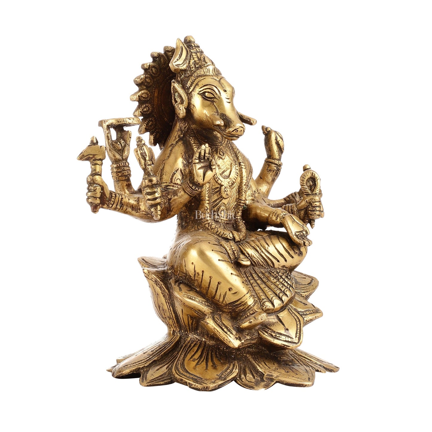 Antique Finish Brass Varahi Amman Idol | Height 9 inch