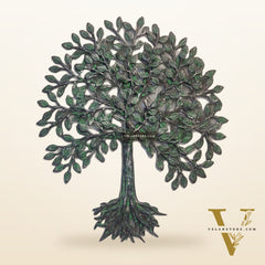 Antique Green Brass Kalpavriksha Tree for wall hanging 20 inch