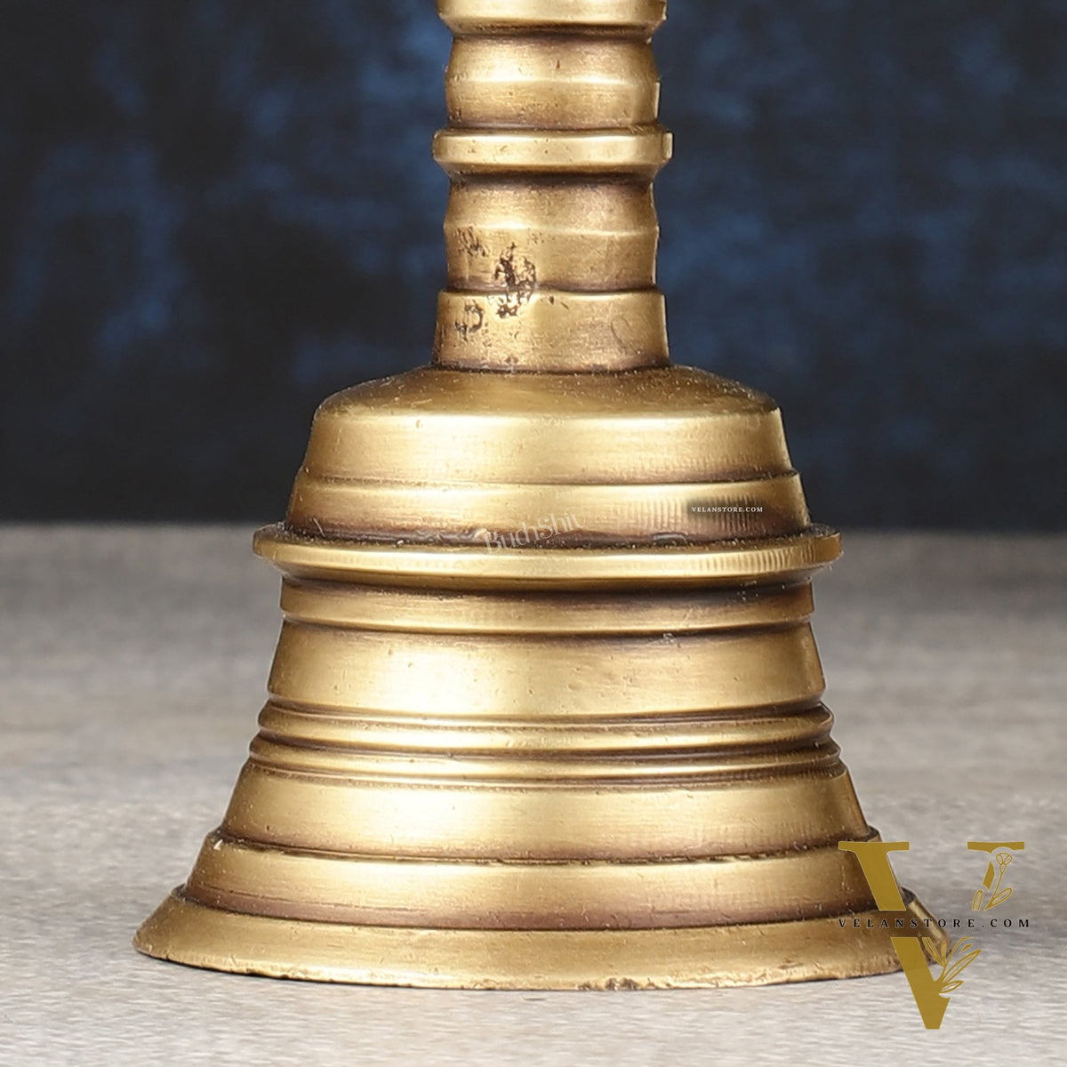Antique Pure Brass Nandi Hand Bell for Pooja | Height 8.25 inch