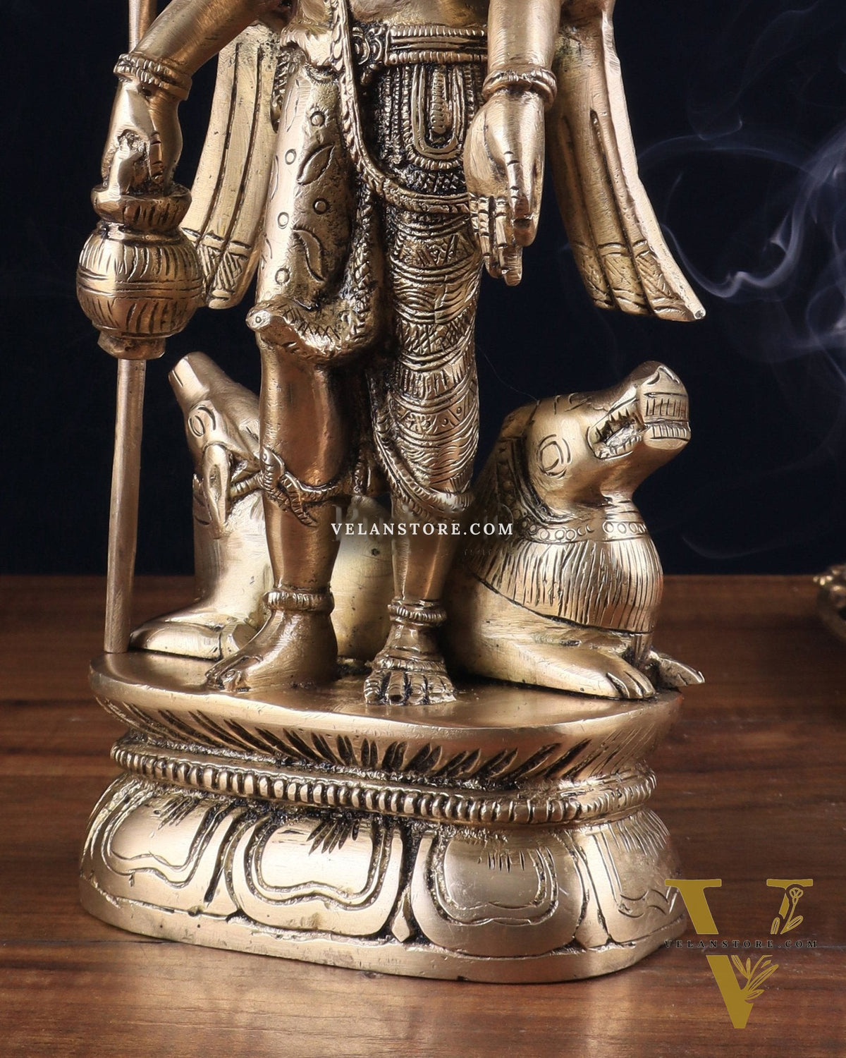 Antique tone Brass Ardhanarishwara Idol - 12 Inch