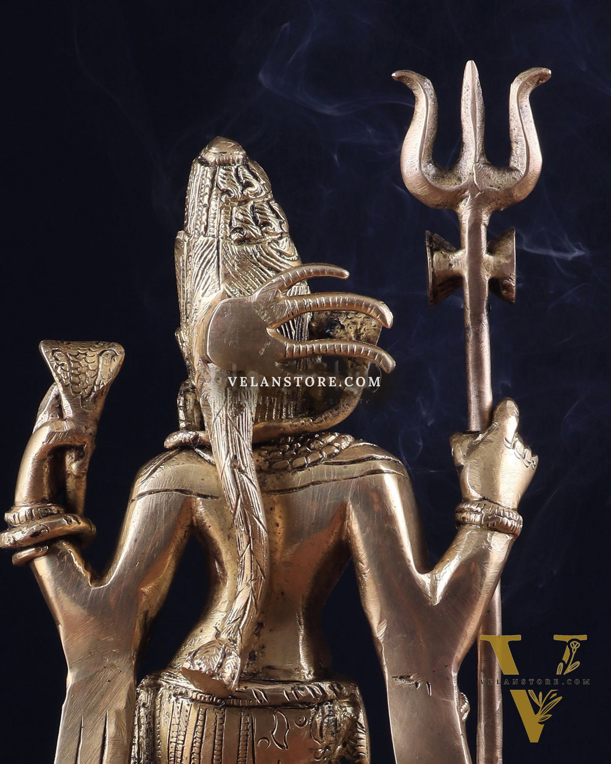 Antique tone Brass Ardhanarishwara Idol - 12 Inch