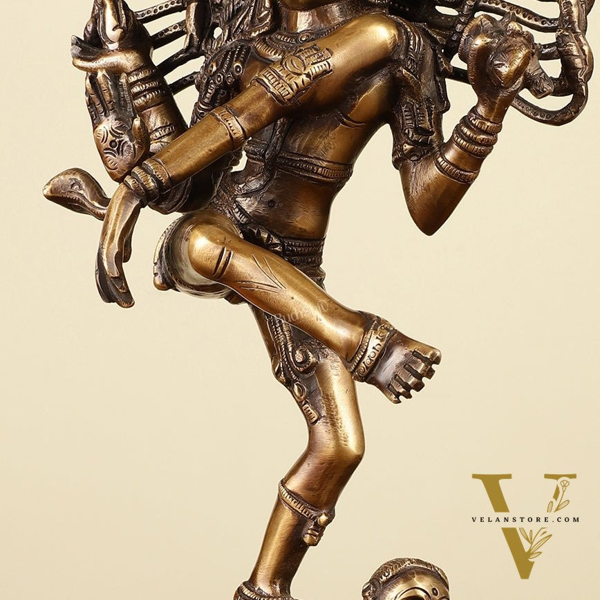 Antique Tone Brass Dancing Shiva Nataraja 14"