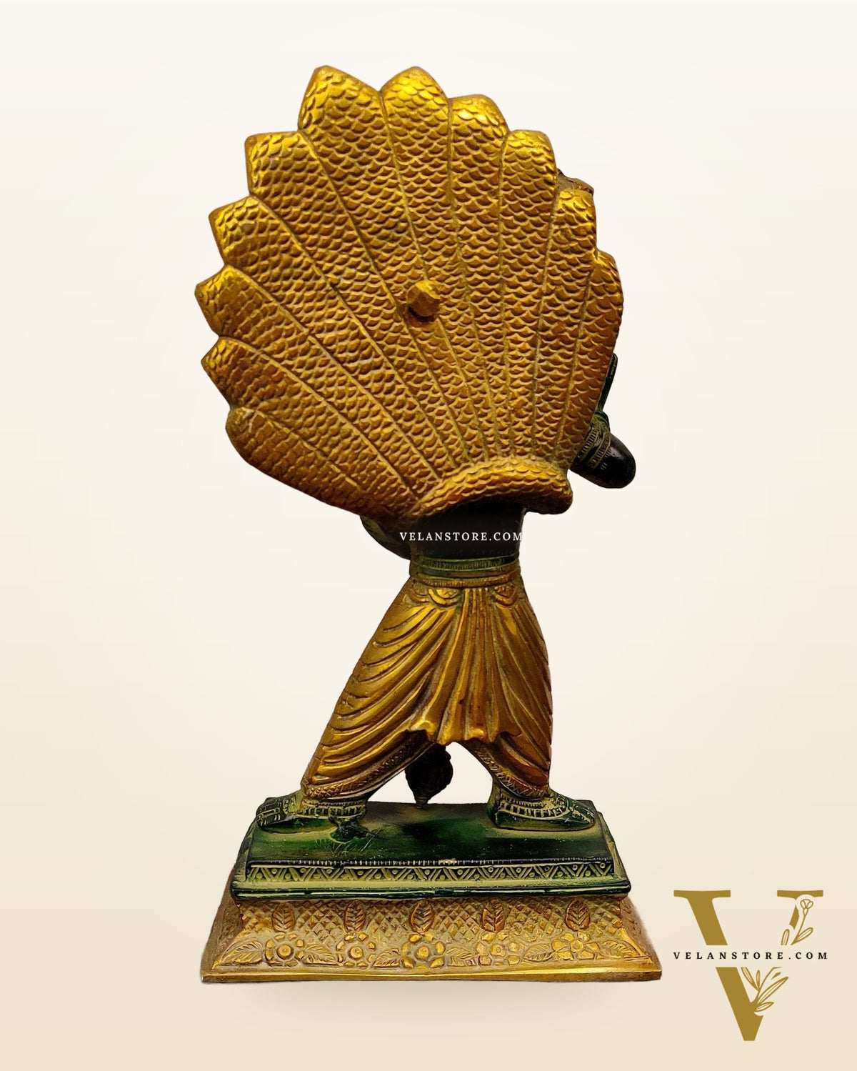 Antique Tone Brass Narasimha Statue - 12 inch
