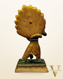 Antique Tone Brass Narasimha Statue - 12 inch