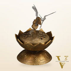 Antique Tone Pure Brass Peacock Dhoop Daani 4"