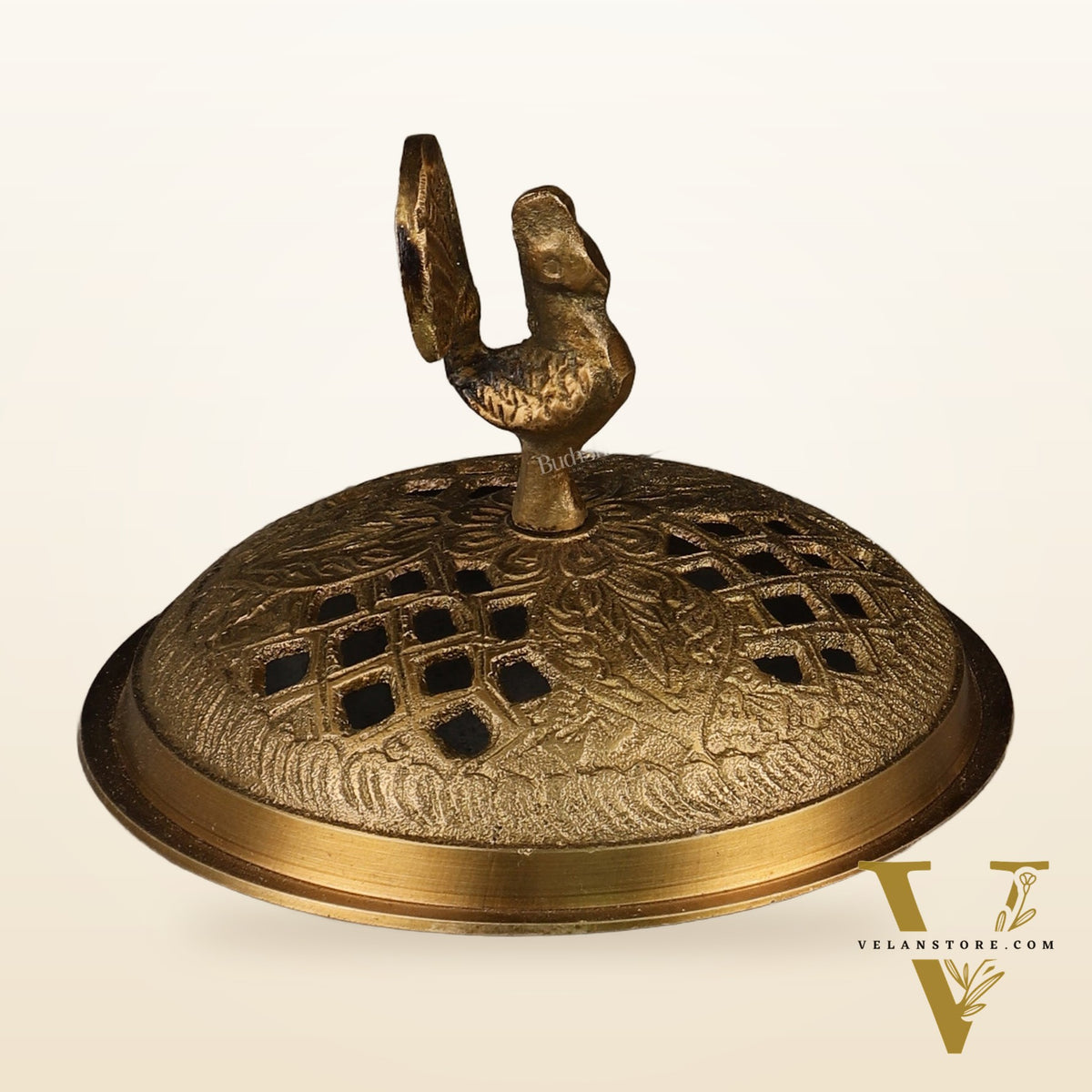 Antique Tone Pure Brass Peacock Dhoop Daani 4"