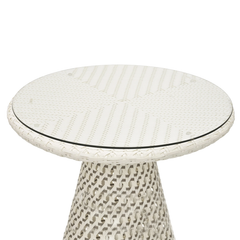 Wall Outdoor Patio Seating Set 2 Chairs and 1 Table Set (White + Silver)