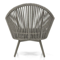 Faux Outdoor Patio Seating Set 2 Chairs and 1 Table Setc(Grey) Braided & Rope