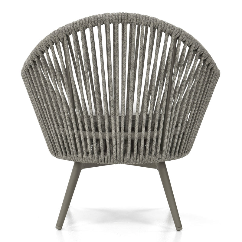 Faux Outdoor Patio Seating Set 2 Chairs and 1 Table Setc(Grey) Braided & Rope