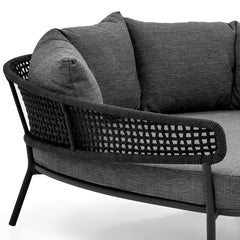 Jekub Outdoor Poolside Sunbed With Cushion Daybed (Dark Grey) Braided & Rope