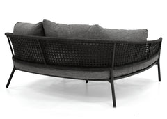 Jekub Outdoor Poolside Sunbed With Cushion Daybed (Dark Grey) Braided & Rope