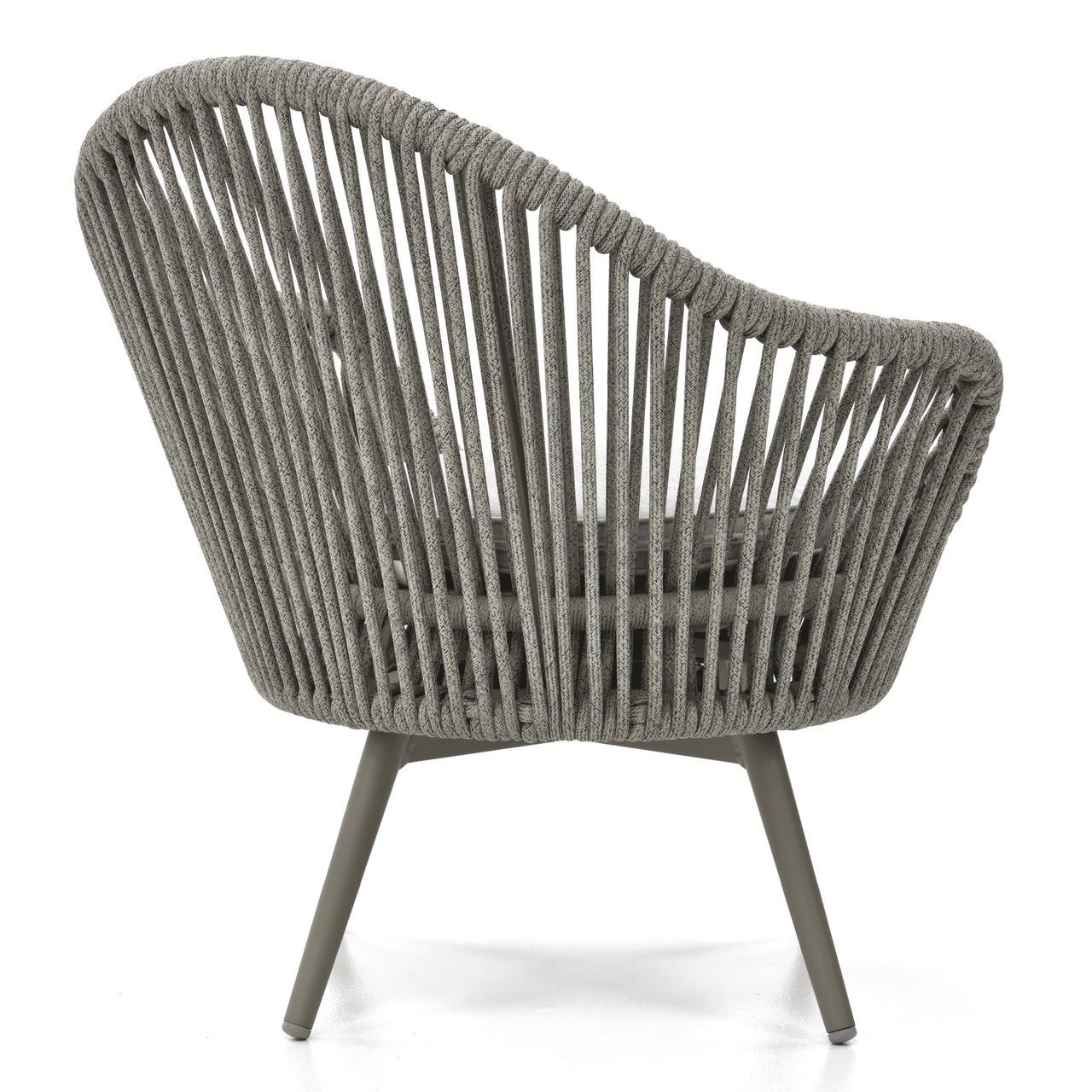 Faux Outdoor Patio Seating Set 2 Chairs and 1 Table Setc(Grey) Braided & Rope