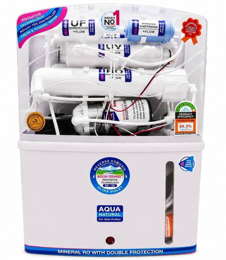Sure from Aquaguard AQ-GRAND-12L-RO-UF-UV-TDS-MIN 12 L RO + UV + UF + Minerals + TDS Control Water Purifier
