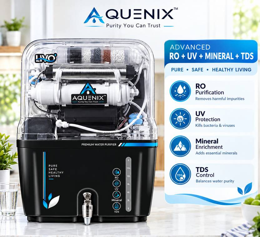 Aquastic AQUENIX-LIVO-01 15 L RO + UV + UF + Minerals + TDS Control Water Purifier-1