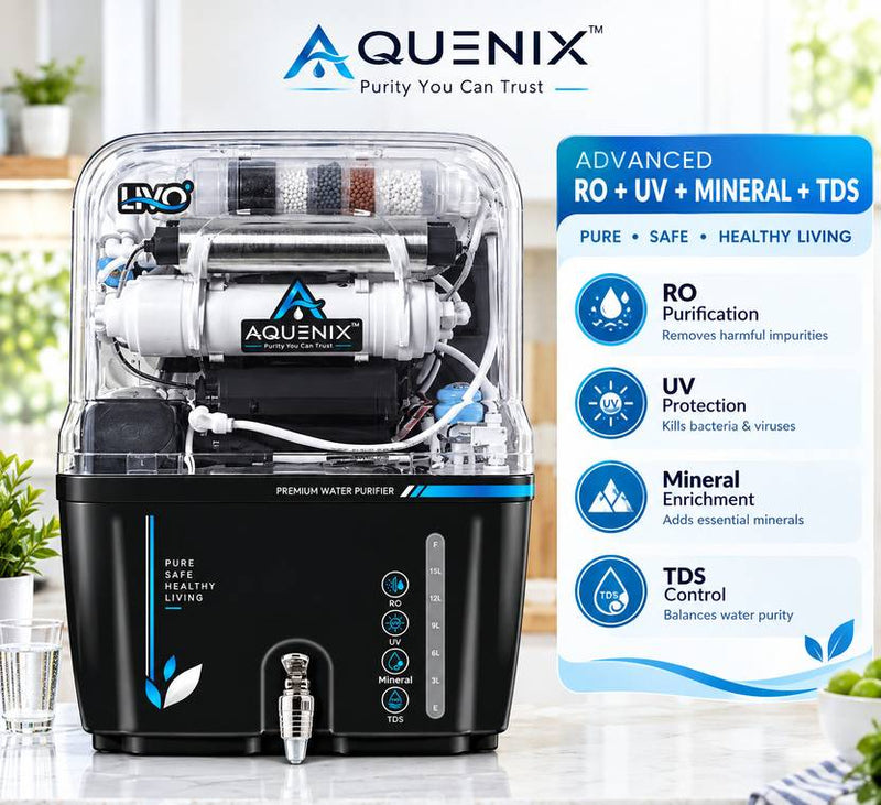 Aquastic AQUENIX-LIVO-01 15 L RO + UV + UF + Minerals + TDS Control Water Purifier-1