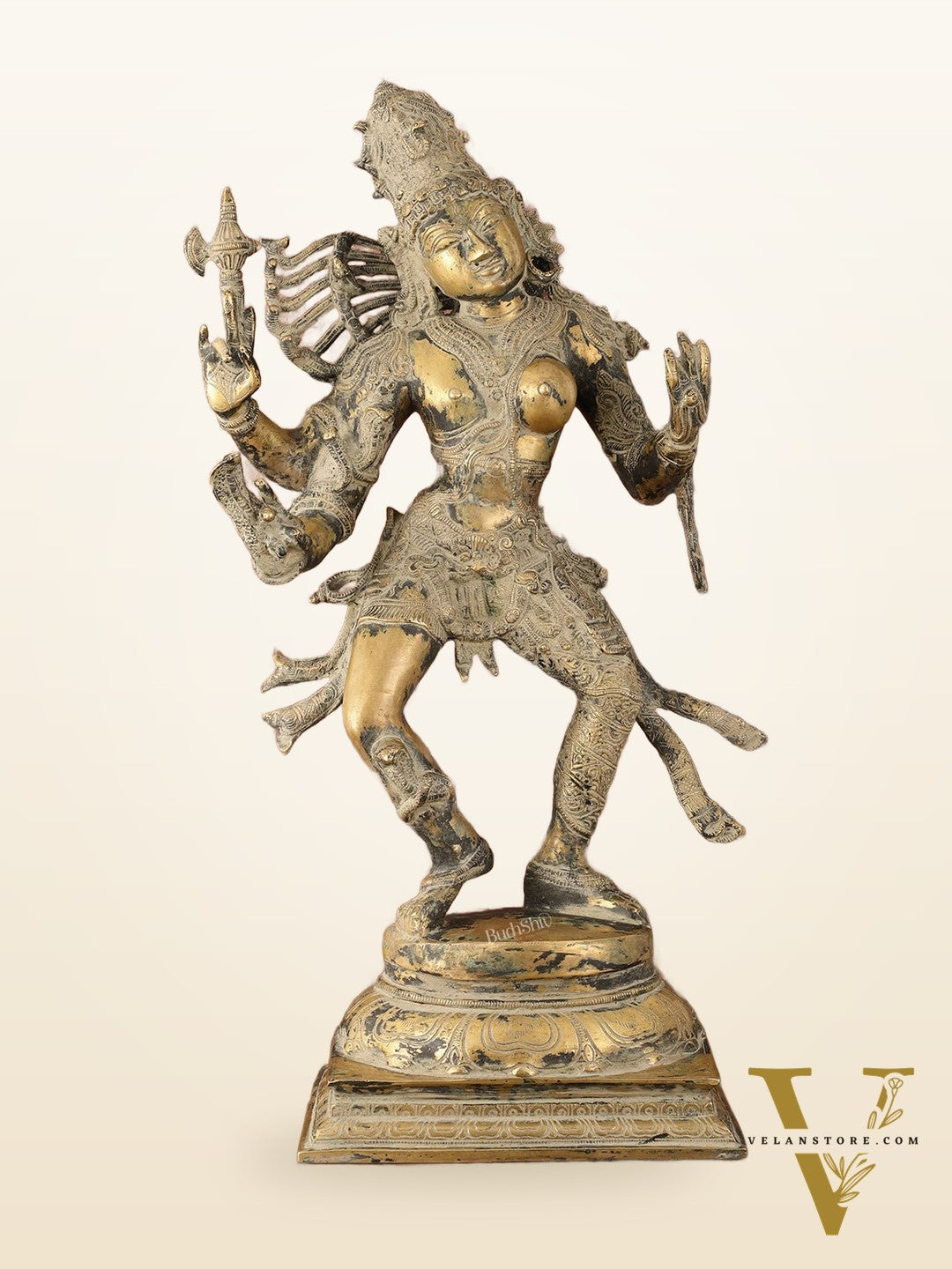Ardhanarishvara Brass Statue Dual Tone - Super Antique Finish - 24"