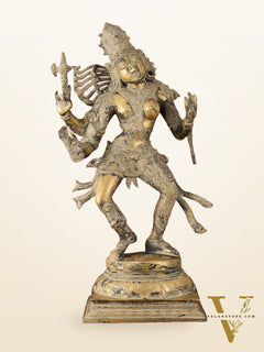 Ardhanarishvara Brass Statue Dual Tone - Super Antique Finish - 24"
