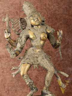 Ardhanarishvara Brass Statue Dual Tone - Super Antique Finish - 24"