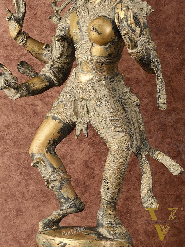 Ardhanarishvara Brass Statue Dual Tone - Super Antique Finish - 24"