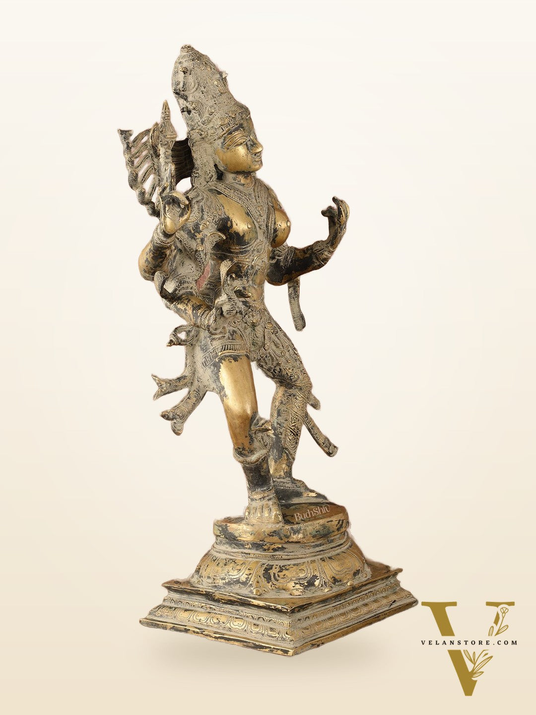Ardhanarishvara Brass Statue Dual Tone - Super Antique Finish - 24"