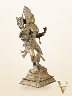 Ardhanarishvara Brass Statue Dual Tone - Super Antique Finish - 24"