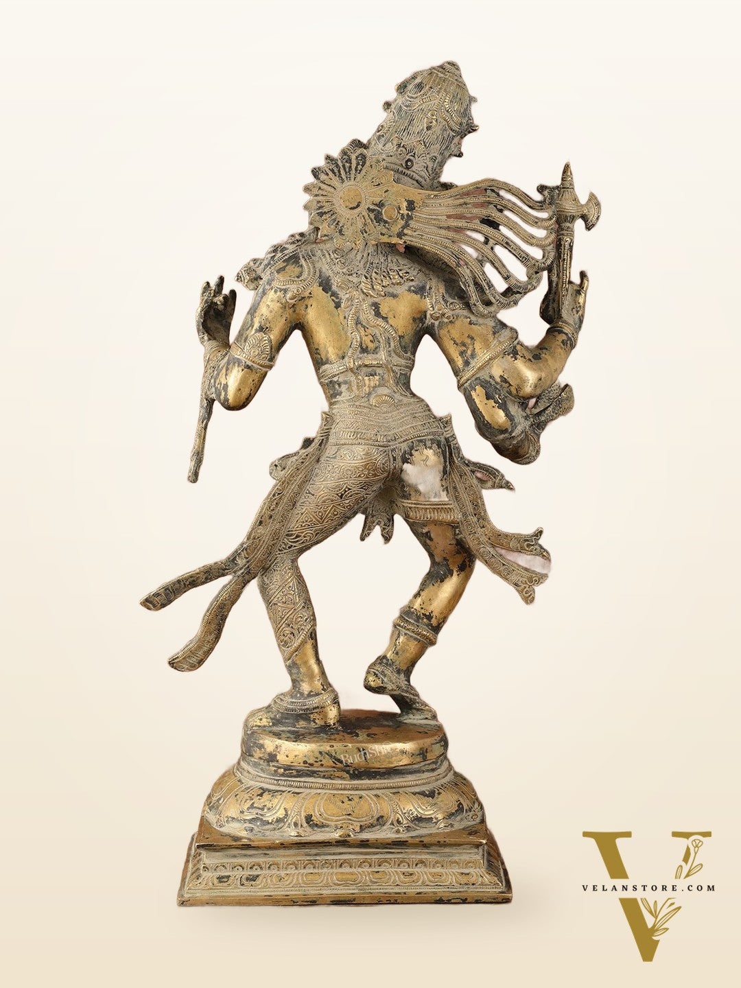 Ardhanarishvara Brass Statue Dual Tone - Super Antique Finish - 24"