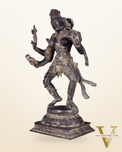 Ardhanarishvara Brass Statue  midnight Antique Finish - 24"