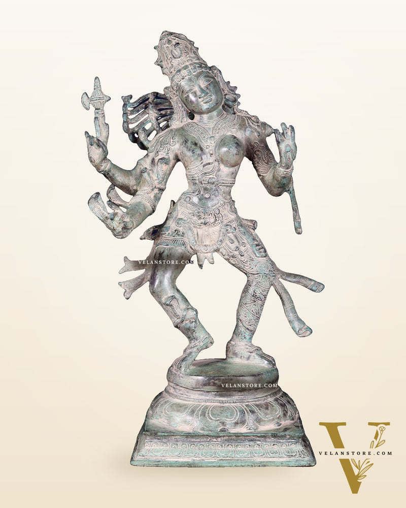 Ardhanarishvara Brass Statue Stone Finish - 24"