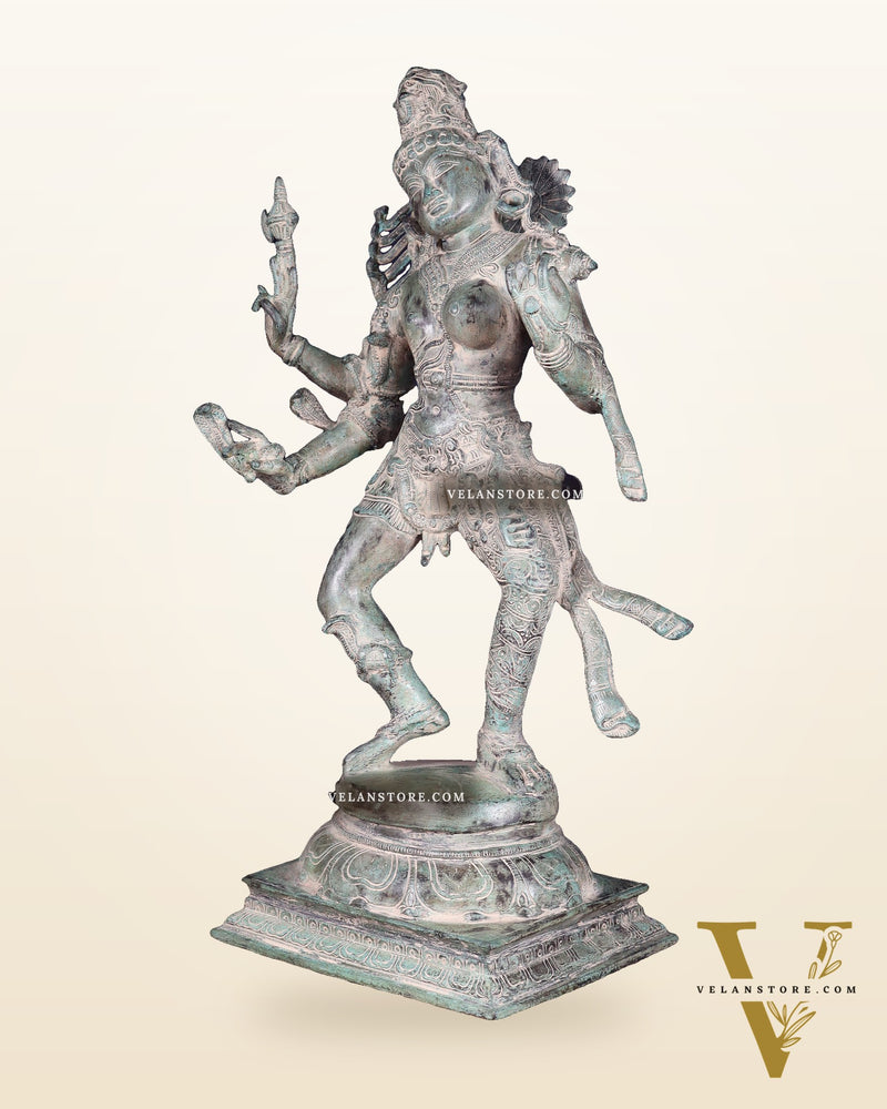Ardhanarishvara Brass Statue Stone Finish - 24"